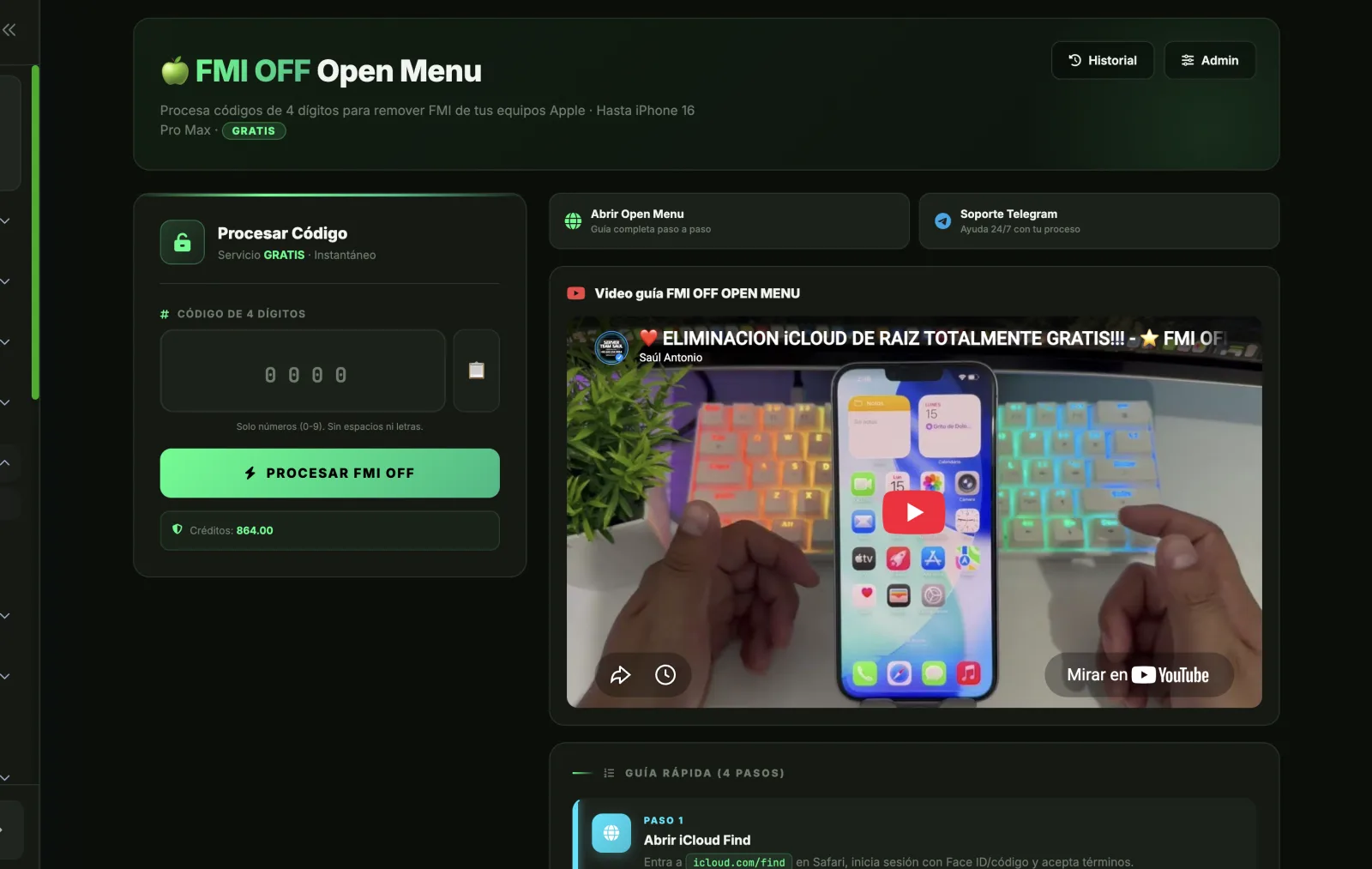 Open Menu
